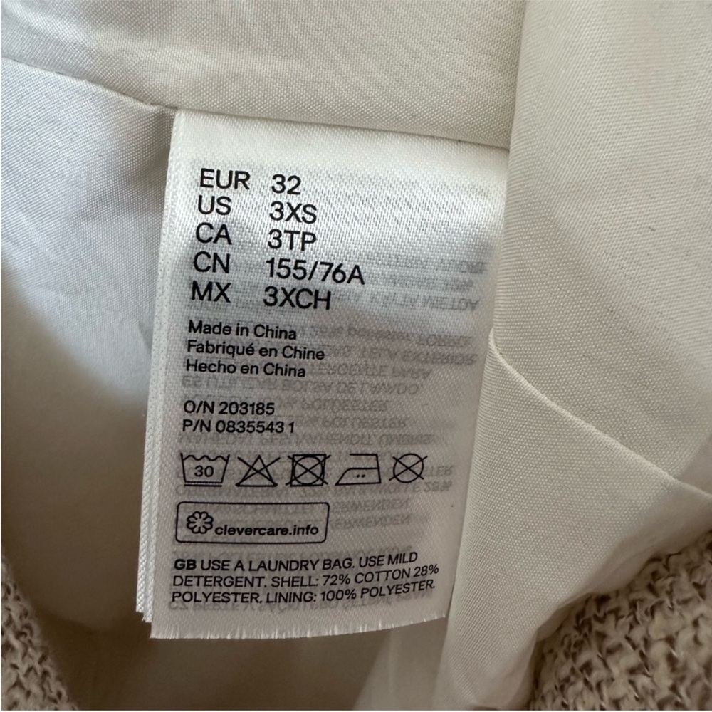 H&M Women's Beige Textured tweed Blazer - Picture 5 of 6